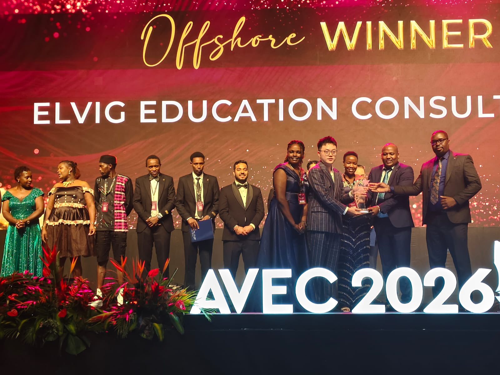 AVEC 2026 recognition trophies received by Elvig Education Consultants